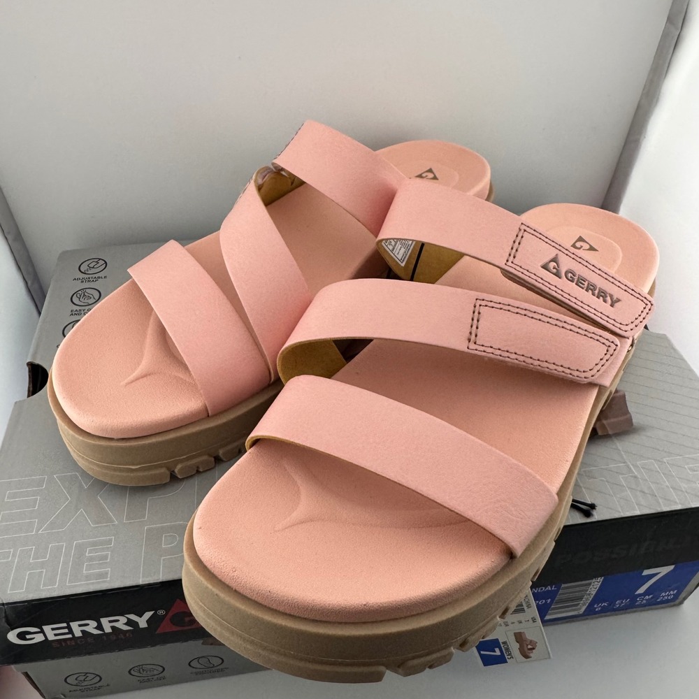 Gerry Choclo Sandal Women 7 Pink New Platform Arch Support Lug Sole 1967201 - Picture 5 of 8